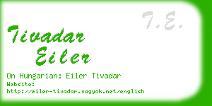 tivadar eiler business card